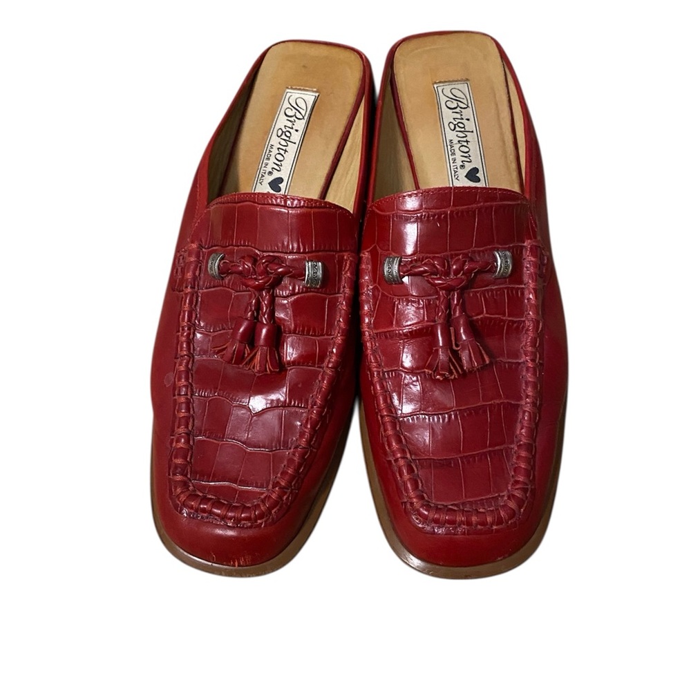 Brighton Women’s  Red Tassel Mules 8.5